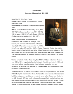 Lowell Weicker - Connecticut State Library