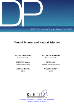 Natural Disaster and Natural Selection