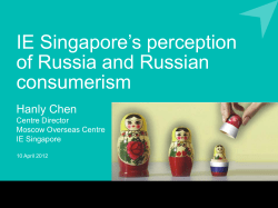IE Singapore`s perception of Russia and Russian consumerism