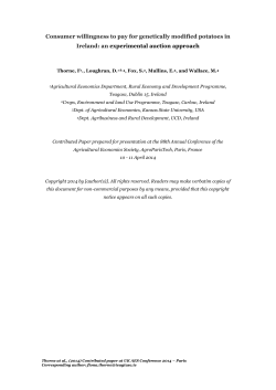 Consumer willingness to pay for genetically modified potatoes in