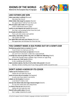 idioms of the world - European Day of Languages