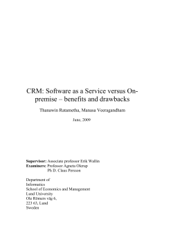 CRM: Software as a Service versus On