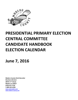 PRESIDENTIAL PRIMARY ELECTION CENTRAL COMMITTEE