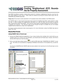Creating Neighborhood (ECF) Bounda