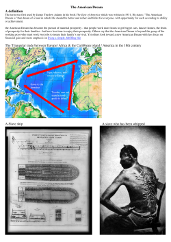 The American Dream A definition The Triangular trade between