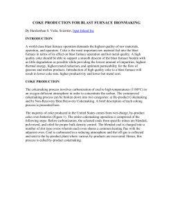 COKE PRODUCTION FOR BLAST FURNACE IRONMAKING