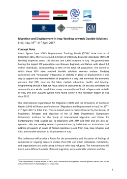 Migration and Displacement in Iraq: Working towards Durable