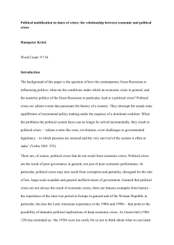 Political mobilization in times of crises
