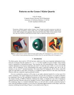 Patterns on the Genus-3 Klein Quartic - People @EECS