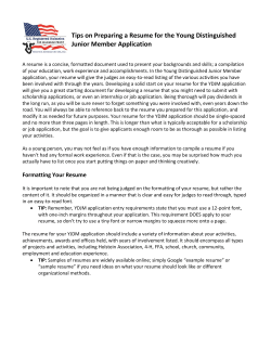 Tips on Preparing a Resume for the Young Distinguished Junior
