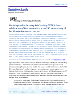 (WPAS) leads celebration of Marian Anderson on 75 anniversary of