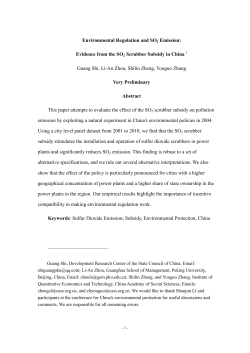 Environmental Regulation and SO2 Emission