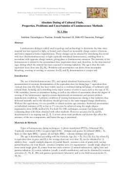 Absolute Dating of Cultural Finds. Properties, Problems and