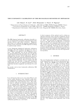 THE LUMINOSITY CALIBRATION OF THE HR DIAGRAM