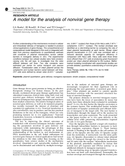 A model for the analysis of nonviral gene therapy