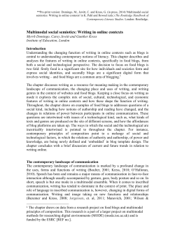 Multimodal social semiotics: Writing in online contexts