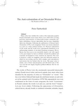 The Anti-colonialism of an Orientalist Writer