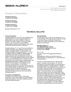 Endoglycosidases F1, F2, and F3 - Technical Bulletin - Sigma