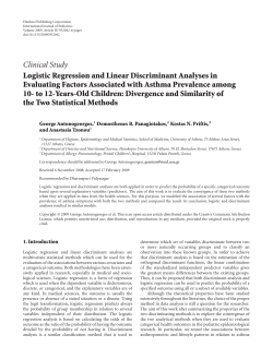Logistic Regression and Linear Discriminant Analyses in Evaluating