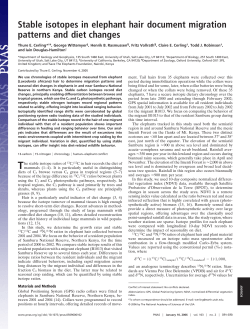 Stable isotopes in elephant hair document migration patterns and