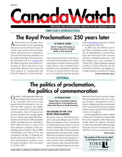 The politics of proclamation, the politics of commemoration The