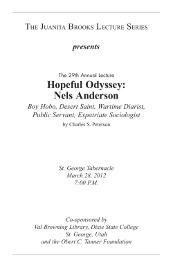 Hopeful Odyssey: Nels Anderson - Dixie State University Library