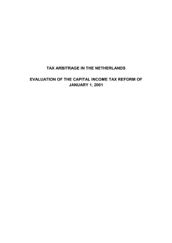 TAX ARBITRAGE IN THE NETHERLANDS EVALUATION OF THE