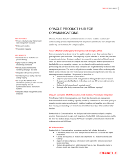 Data sheet: Oracle Product Hub for Communications