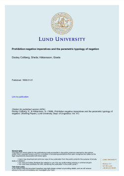 Prohibition:negative imperatives and the