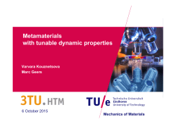Metamaterials with tunable dynamical properties