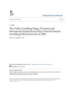 The Online Gambling Wager: Domestic and International