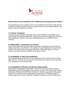 General Terms and Conditions for