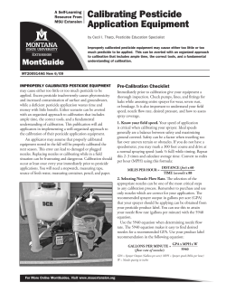 Calibrating Pesticide Application Equipment