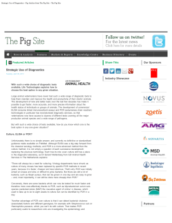 Strategic Use of Diagnostics - Pig Articles from The Pig Site