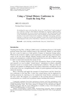 Using a Virtual History Conference to Teach the Iraq War