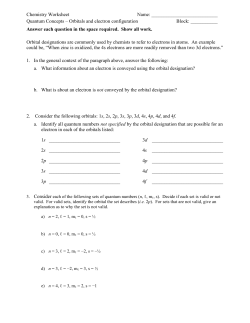 Orbitals and Electron Configuration
