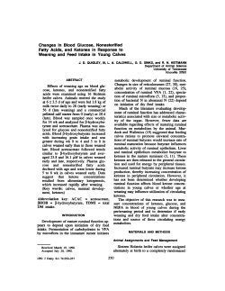 Changes in Blood Glucose, Nonesterified Fatty