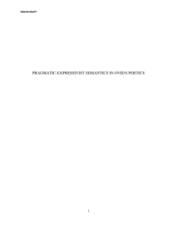 Pragmatic-Expressivist Semantics in Ovid`s Poetics
