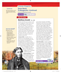 Dover Beach To Marguerite&mdash;Continued Matthew Arnold 1822&ndash;1888