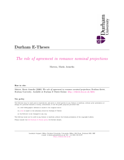 Chapter 3 Agreement within DPs. - Durham e