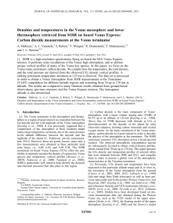 Densities and temperatures in the Venus mesosphere and lower