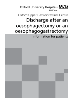 Discharge after an oesophagectomy or an oesophagogastrectomy