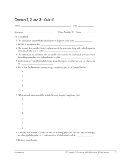 Chapters 1, 2, and 3&mdash;Quiz #1