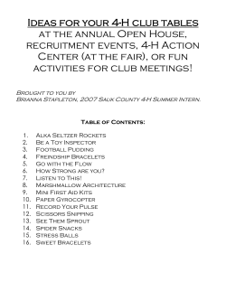 Ideas for your 4-H club tables at the annual Open House