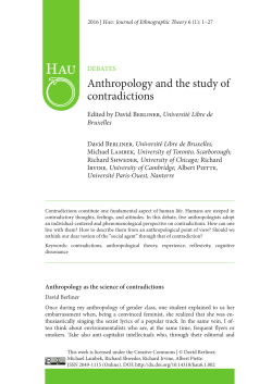 Anthropology and the study of contradictions