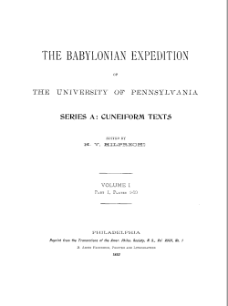 Old babylonian inscriptions,chiefly from Nippur , pt 1. Plates