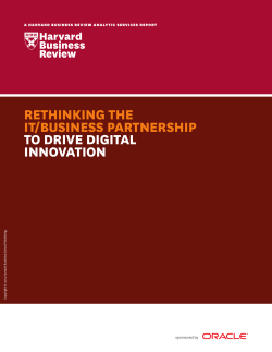 Rethinking the IT/Business Partnership