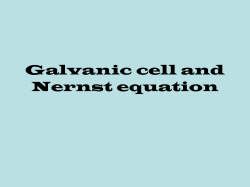 Galvanic cell and Nernst equation