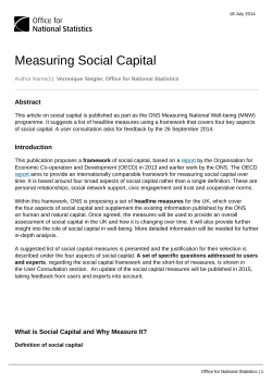 Measuring Social Capital - Office for National Statistics
