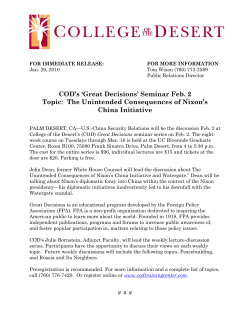 CTD Great Decisions Nixon`s China Initiative